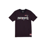 New England Patriots Navy & Red Pinstripe New Era Throwback T-Shirt - New Era - 