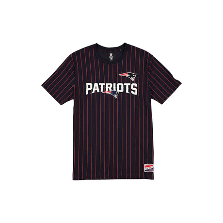 New England Patriots Navy & Red Pinstripe New Era Throwback T-Shirt - New Era - 