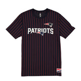 New England Patriots Navy & Red Pinstripe New Era Throwback T-Shirt - New Era - 