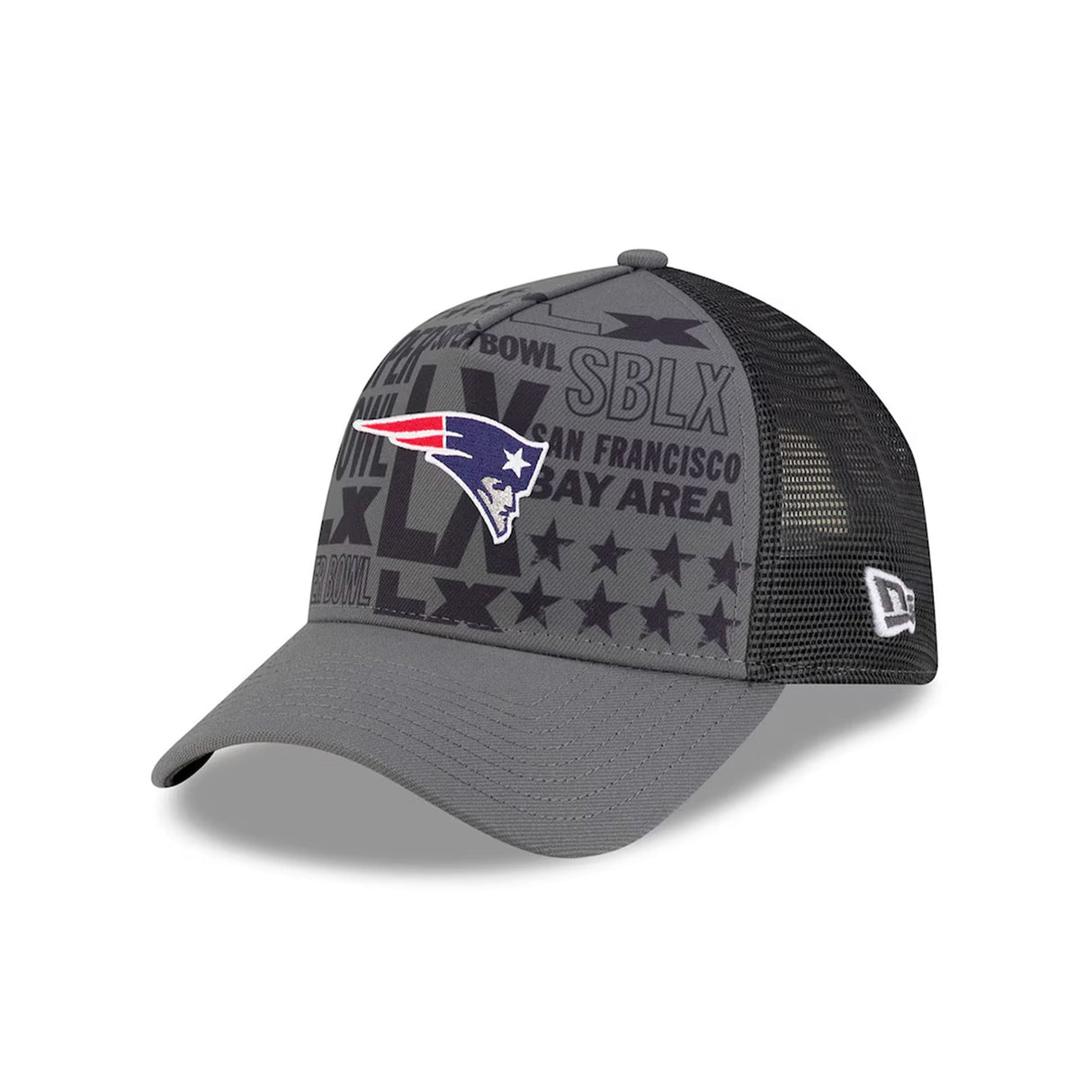 New England Patriots Super Bowl LX Charcoal 9FORTY A - Frame Trucker Hat - New Era - 36030212202