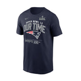 New England Patriots Superbowl LX Our Time Navy Nike® T-Shirt - Nike - 36030312209