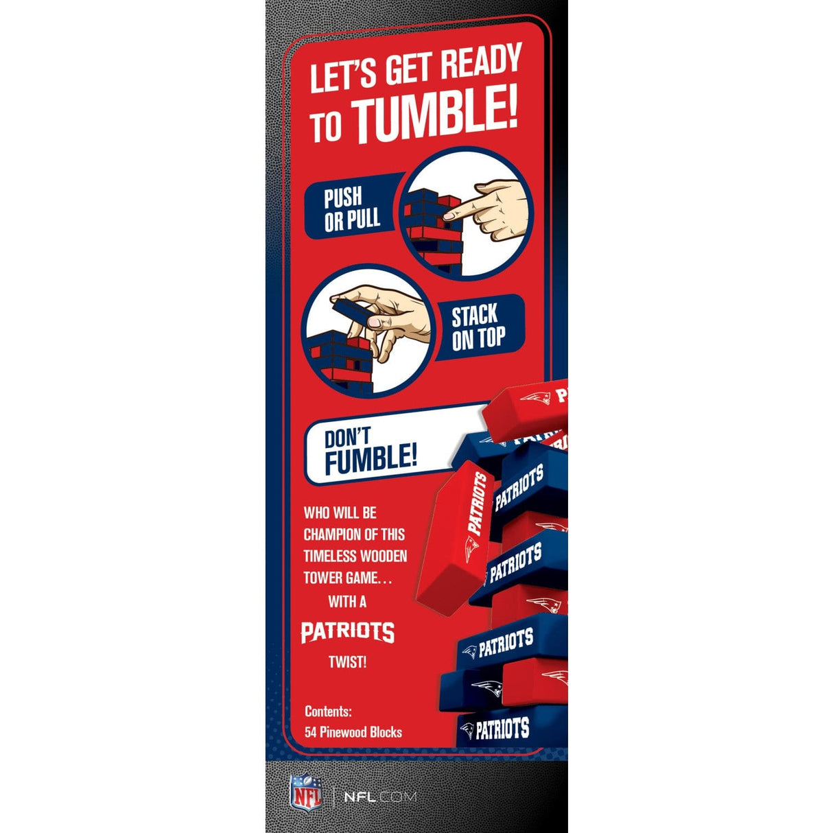New England Patriots Tumble Tower - MasterPieces Puzzle Company INC - 705988017285