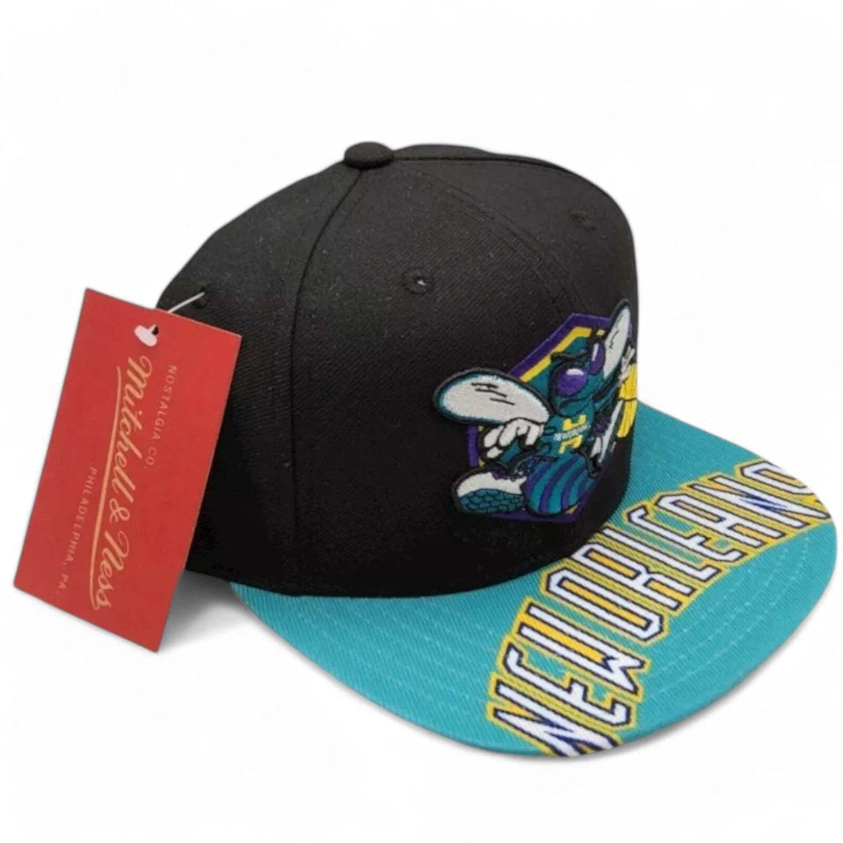 New Orleans Hornets Black/Teal Snapback - Mitchell & Ness - 
