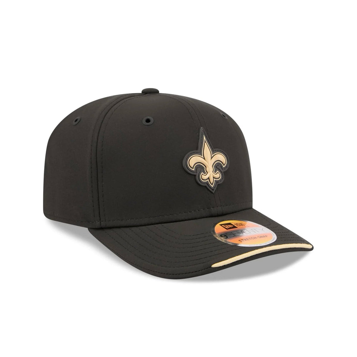 New Orleans Saints 2026 NFL Sideline Collection Black 9SEVENTY Stretch-Snap Hat - New Era - 23850512701