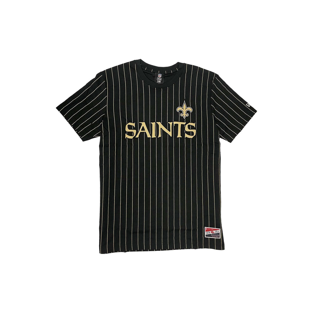 New Orleans Saints Black & Gold Pinstripe New Era Throwback T-Shirt - New Era - 