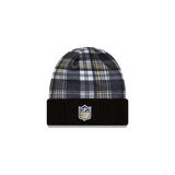 New Orleans Saints Black Plaid Statement Beanie Cuffed Knit Hat - New Era - 