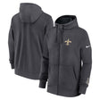 New Orleans Saints Nike Anthracite Primetime Club Full - Zip Hoodie - Nike - 