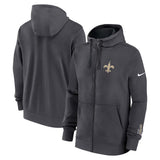 New Orleans Saints Nike Anthracite Primetime Club Full - Zip Hoodie - Nike - 