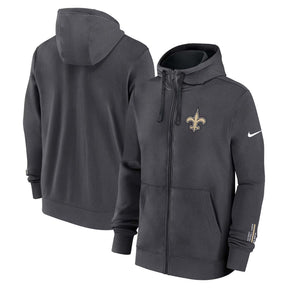 New Orleans Saints Nike Anthracite Primetime Club Full - Zip Hoodie - Nike - 