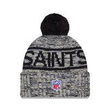 New Orleans Saints Script Pom Cuffed Knit Beanie - New Era - 
