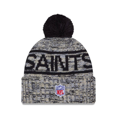 New Orleans Saints Script Pom Cuffed Knit Beanie - New Era - 
