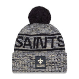 New Orleans Saints Script Pom Cuffed Knit Beanie - New Era - 238302127