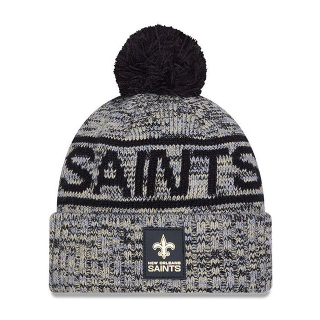New Orleans Saints Script Pom Cuffed Knit Beanie - New Era - 238302127