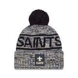 New Orleans Saints Script Pom Cuffed Knit Beanie - New Era - 