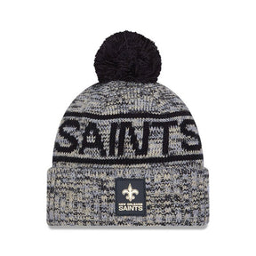 New Orleans Saints Script Pom Cuffed Knit Beanie - New Era - 