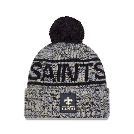 New Orleans Saints Script Pom Cuffed Knit Beanie - New Era - 