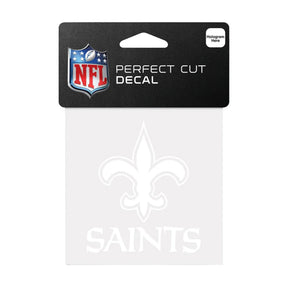 New Orleans Saints White 4x4 Perfect Cut Decal - Wincraft - 3215127