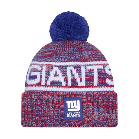 New York Giants Script Pom Cuffed Knit Beanie - New Era - 238302116