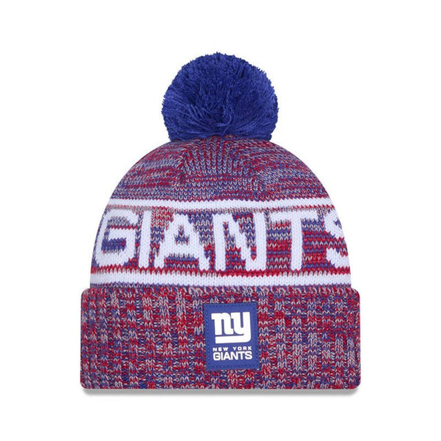 New York Giants Script Pom Cuffed Knit Beanie - New Era - 