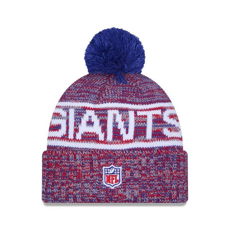 New York Giants Script Pom Cuffed Knit Beanie - New Era - 