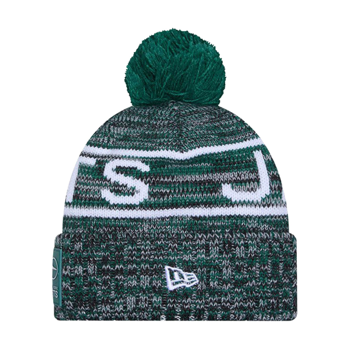 New York Jets Script Green Pom Cuffed Knit Beanie - New Era - 238302118