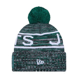 New York Jets Script Green Pom Cuffed Knit Beanie - New Era - 238302118