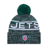 New York Jets Script Green Pom Cuffed Knit Beanie - New Era - 238302118