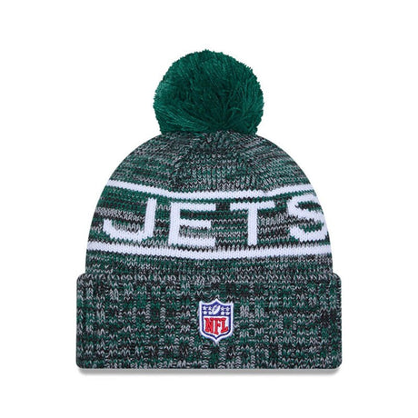 New York Jets Script Pom Cuffed Knit Beanie - New Era - 