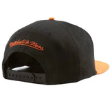 New York Knicks Black Orange Brim Script Snapback - Mitchell & Ness - 