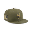 New York Mets Armed Forces Day Olive Green 59FIFTY Fitted Hat - New Era - 37090241703