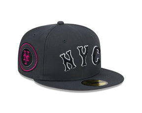 New York Mets Charcoal Pink NYC Patch 59FIFTY Fitted - New Era - 