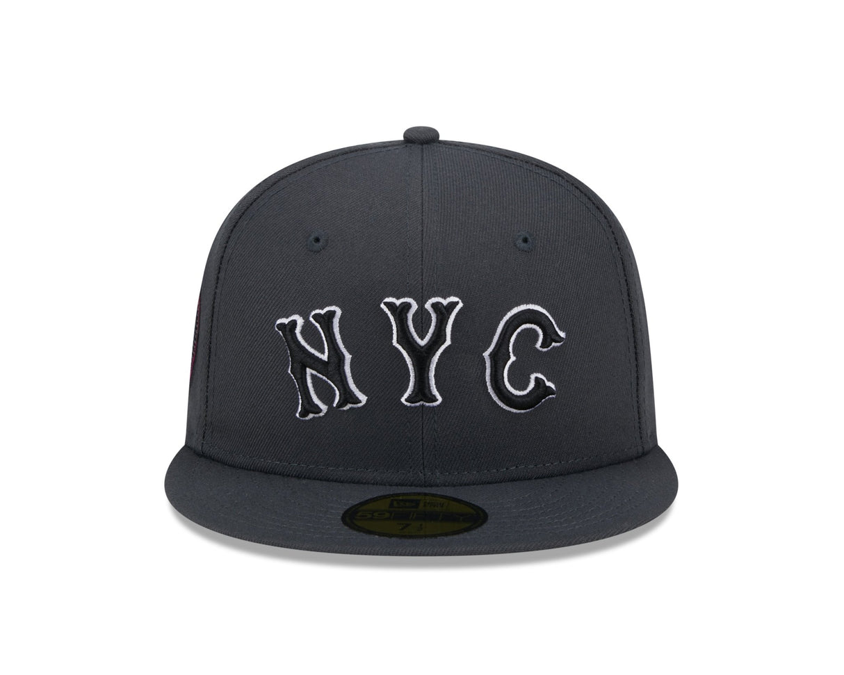New York Mets Charcoal Pink NYC Patch 59FIFTY Fitted - New Era - 