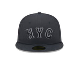 New York Mets Charcoal Pink NYC Patch 59FIFTY Fitted - New Era - 