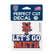 New York Mets Let’s Go Mets Slogan 4x4 Perfect Cut Decal - Wincraft - 3211417