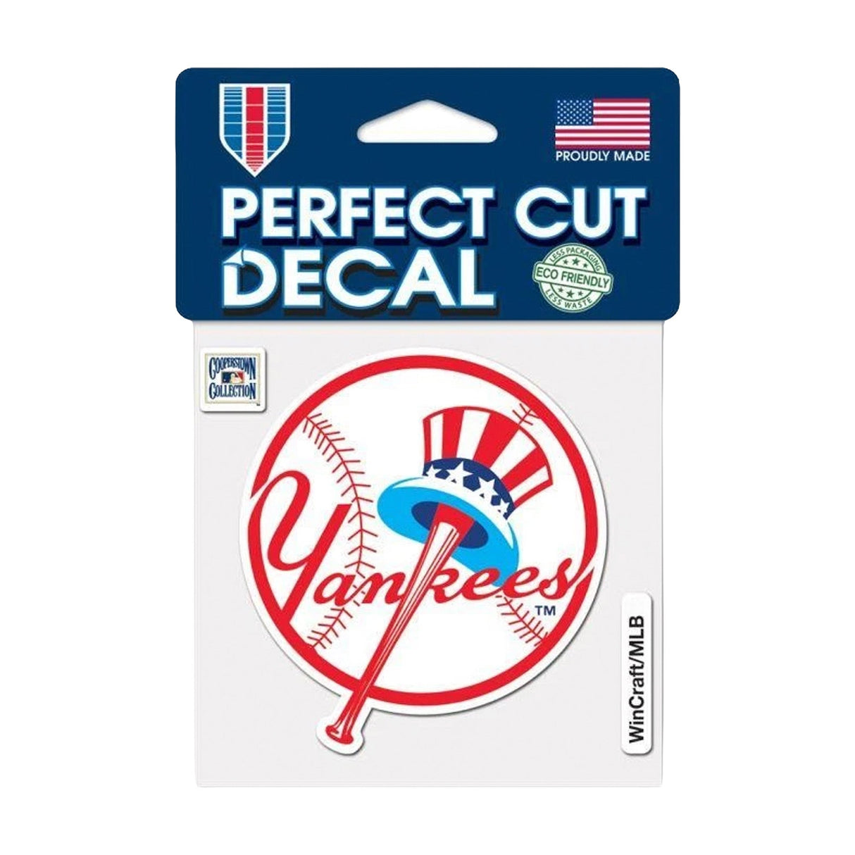 New York Yankees Cooperstown Collection Bat & Top Hat Logo 4x4 Perfect Cut Decal - Wincraft - 3210430
