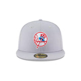 New York Yankees Cooperstown Vintage Logo Gray 59FIFTY Fitted Hat - New Era - 23020143012