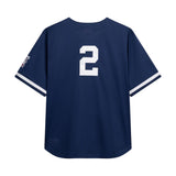 New York Yankees Derek Jeter Cooperstown Navy Mesh Batting Practice Button-Up Jersey - Mitchell & Ness - 2201430001