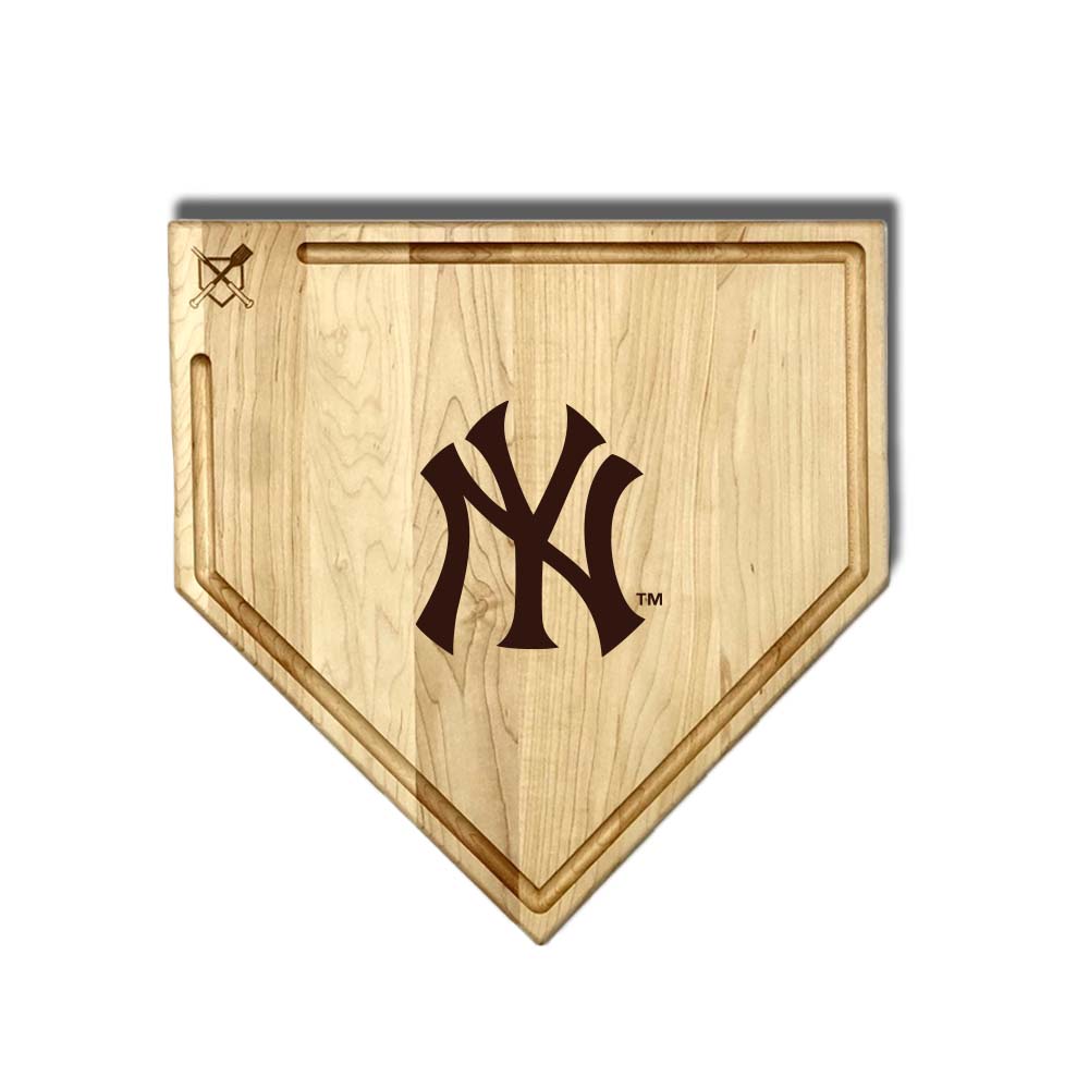 New York Yankees Home Plate Cutting Boards | Multiple Sizes | Multiple Designs - Baseball BBQ - 