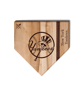 New York Yankees Home Plate Cutting Boards | Multiple Sizes | Multiple Designs - Baseball BBQ - 