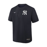 New York Yankees Navy Quarter-Zip Short Sleeve Windshirt - Nike - 23410543001