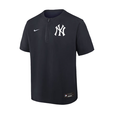 New York Yankees Navy Quarter-Zip Short Sleeve Windshirt - Nike - 23410543001