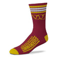 NFL 4 - Stripe "Deuce" Performance Crew Socks - CHOOSE YOUR TEAM - For Bare Feet - 