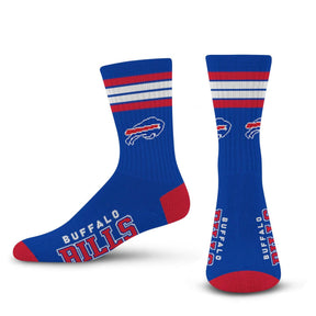 NFL 4 - Stripe "Deuce" Performance Crew Socks - CHOOSE YOUR TEAM - For Bare Feet - 