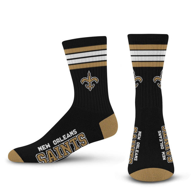 NFL 4 - Stripe "Deuce" Performance Crew Socks - CHOOSE YOUR TEAM - For Bare Feet - 