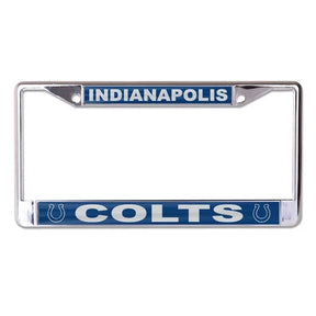 Front view of NFL license plate frame showcasing Kansas City Chiefs graphics with a white background