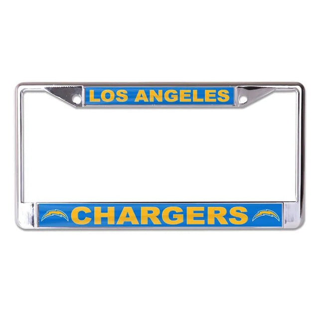 Front view of Miami Dolphins license plate frame showcasing chrome finish and team graphics with white background