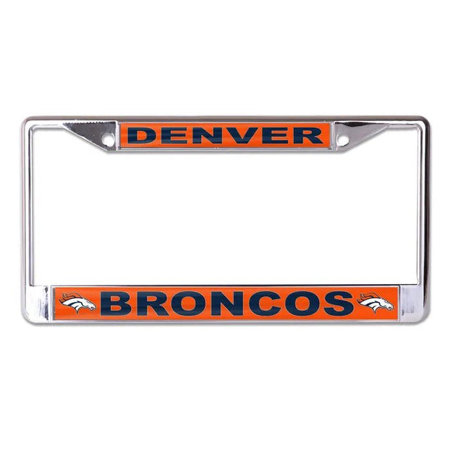 Front view of NFL license plate frame featuring Detroit Lions graphics and blue accents on white background