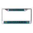 Front view of Las Vegas Raiders NFL license plate frame showcasing Las Vegas and Raiders graphics with a white background