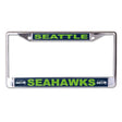 Front view of Washington Commanders NFL license plate frame showcasing silver edging and team graphics with white background