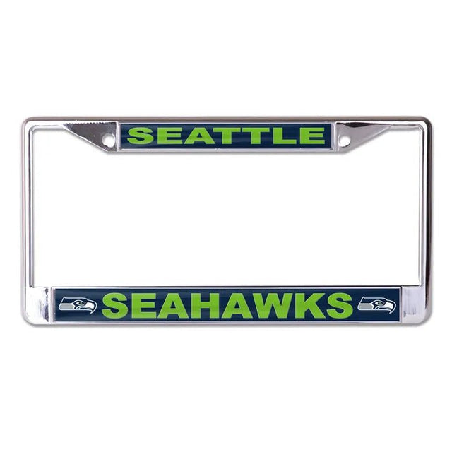 Front view of Washington Commanders NFL license plate frame showcasing silver edging and team graphics with white background